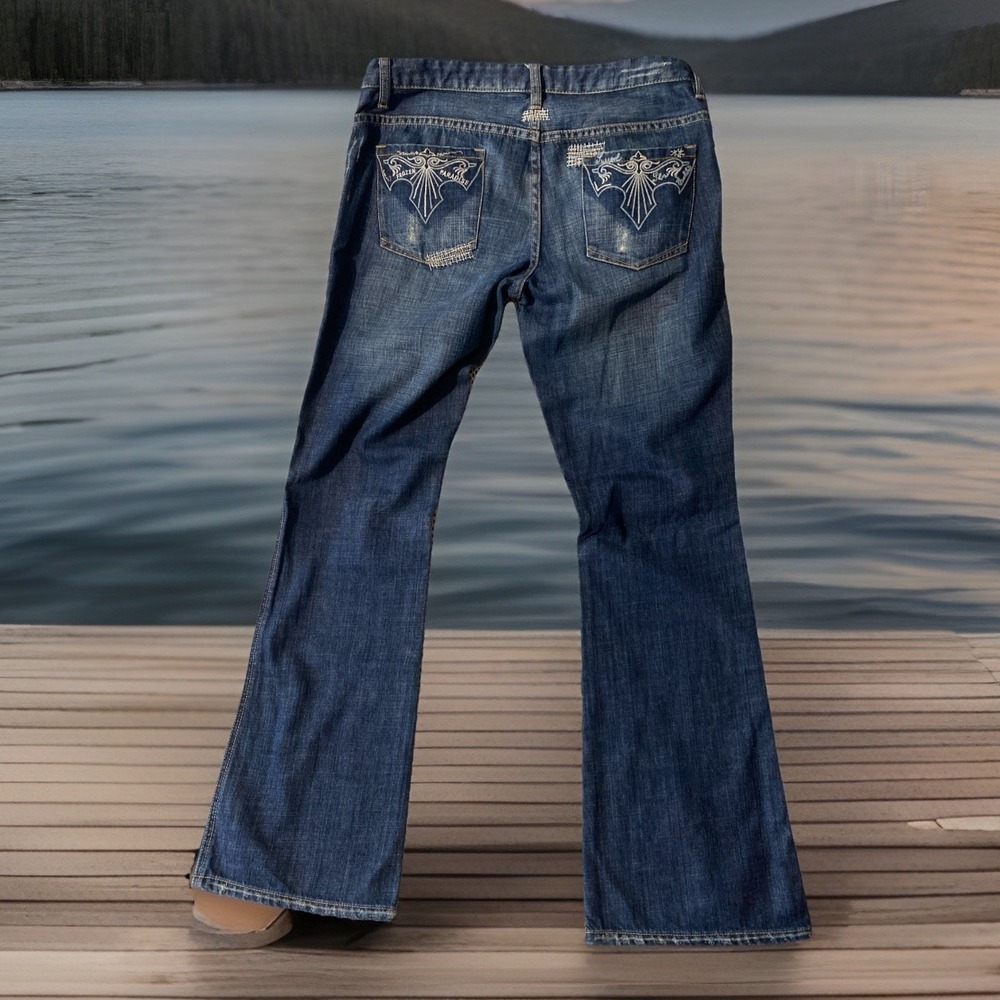 Buffalo Jeans David Bitton Womens Bootcut 31 Western Flare Denim  Distressed